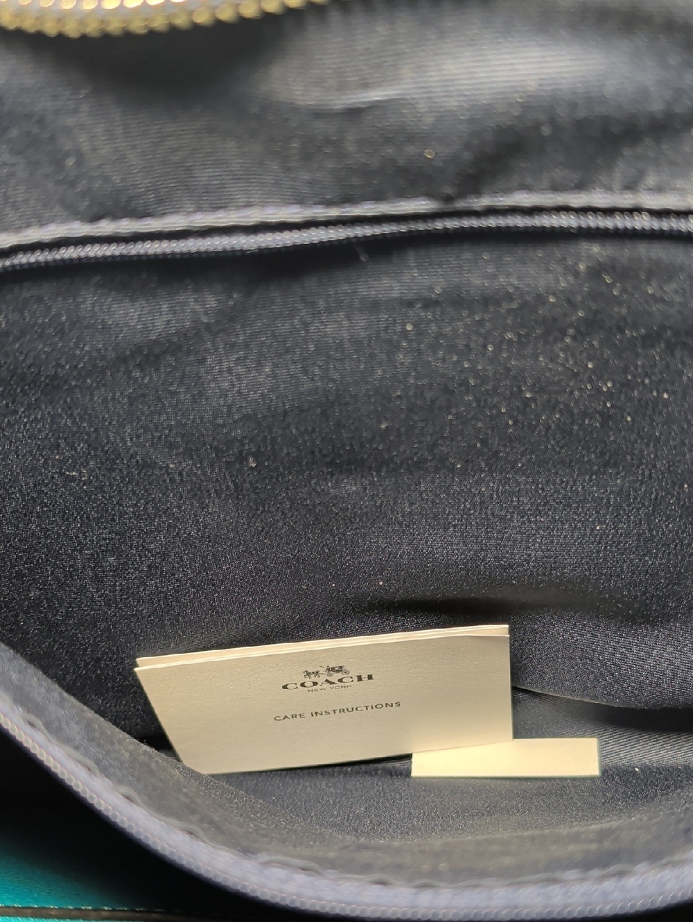 Coach Ava Tote in Midnight Atlantic Navy Turquoise Crossgrain Leather + Pouch - Picture 7 of 13